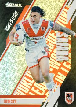 2024 NRL Traders Titanium - World In League Parallel #WLP42 Jaydn Su'A Front